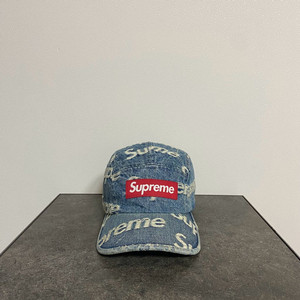 슈프림 21SS 프레이드 데님 박스로고 캠프캡 모자