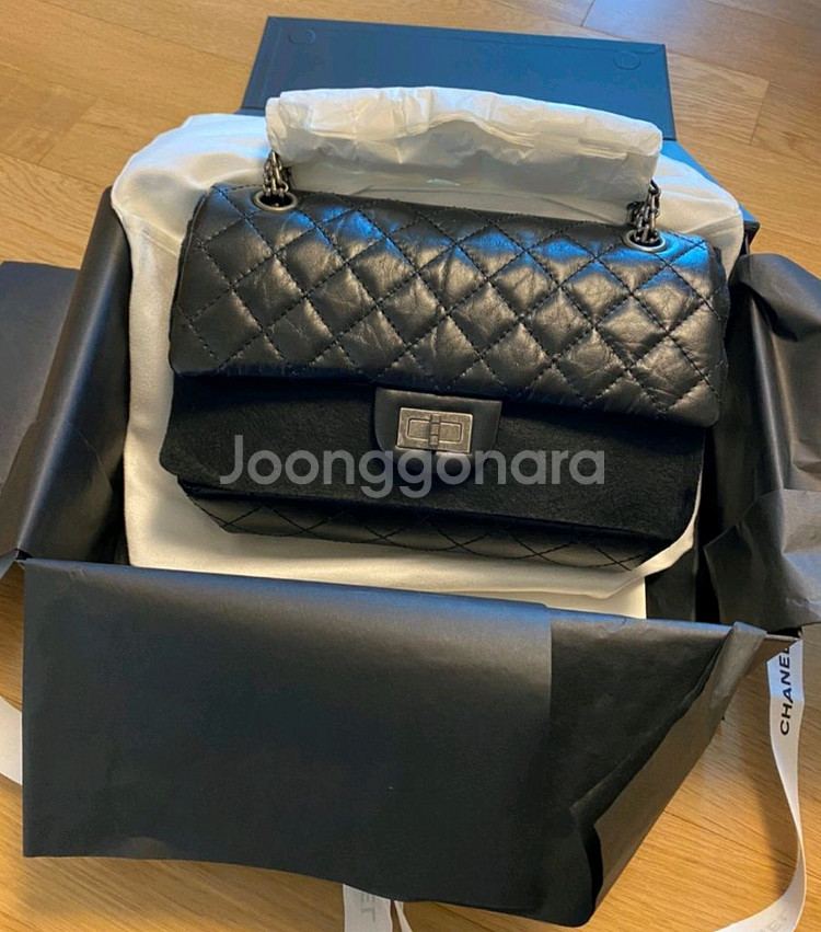 샤넬 2.55빈티지 미듐은장--1