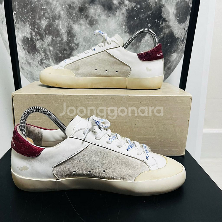 정품 39) 골든구스 누벅 버건디탭 스니커즈 250~2--1