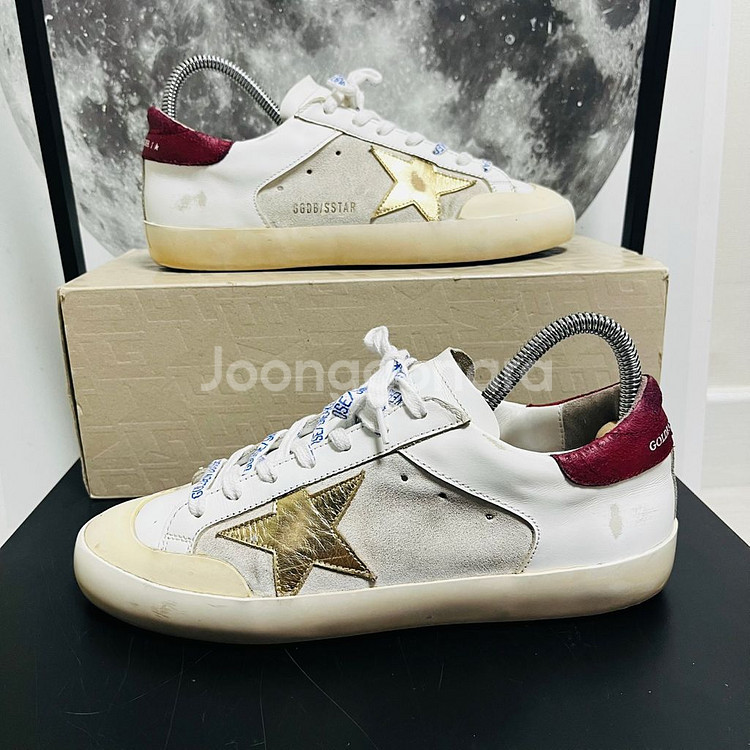 정품 39) 골든구스 누벅 버건디탭 스니커즈 250~2--0