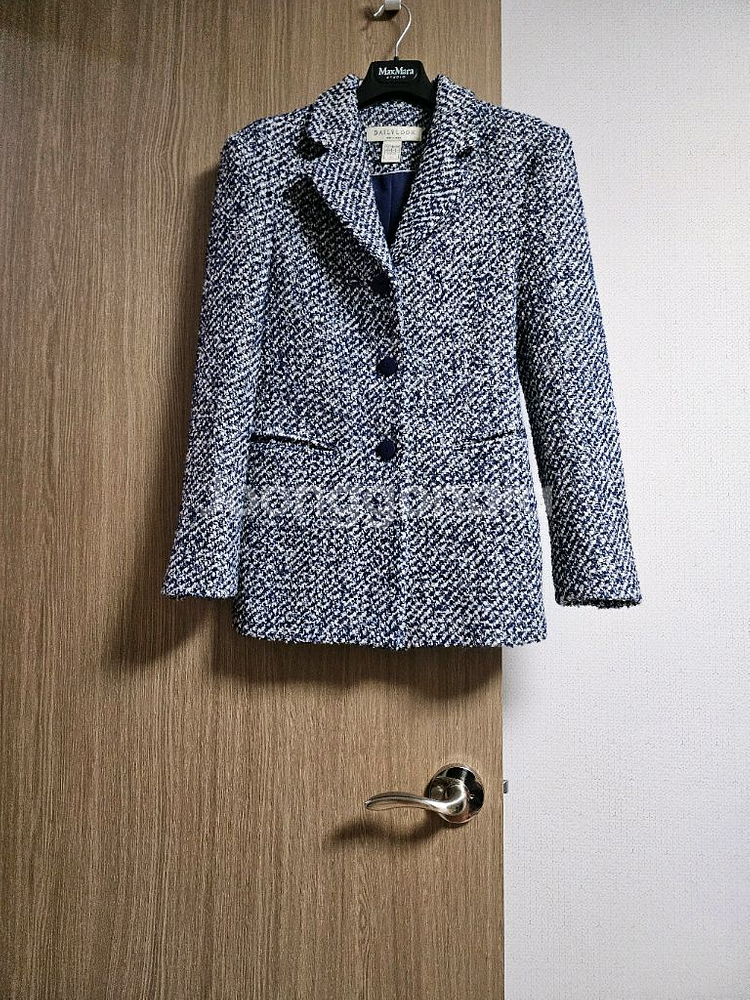 쇼핑몰 데일리룩 블루트위드자켓--4