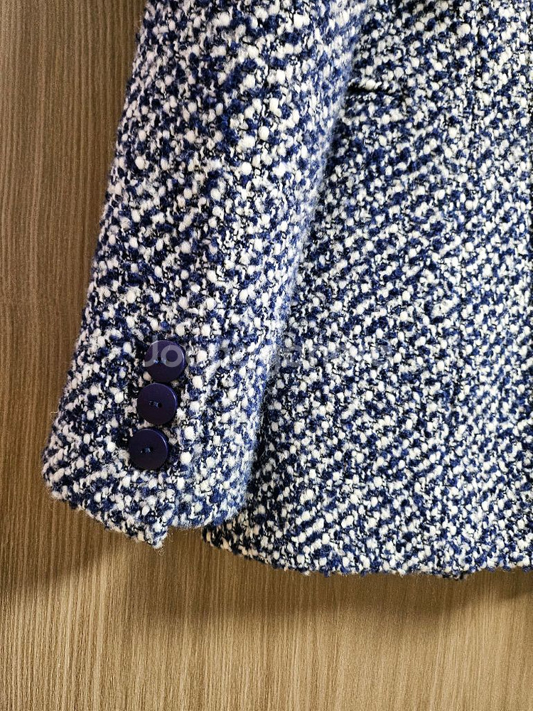 쇼핑몰 데일리룩 블루트위드자켓--9