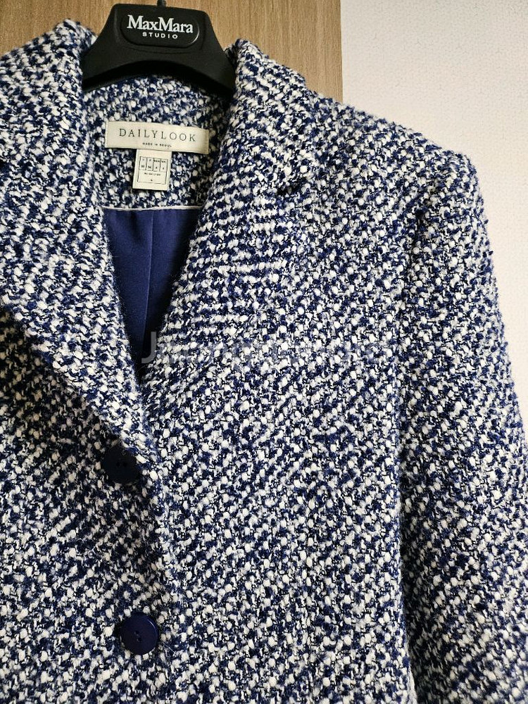 쇼핑몰 데일리룩 블루트위드자켓--5