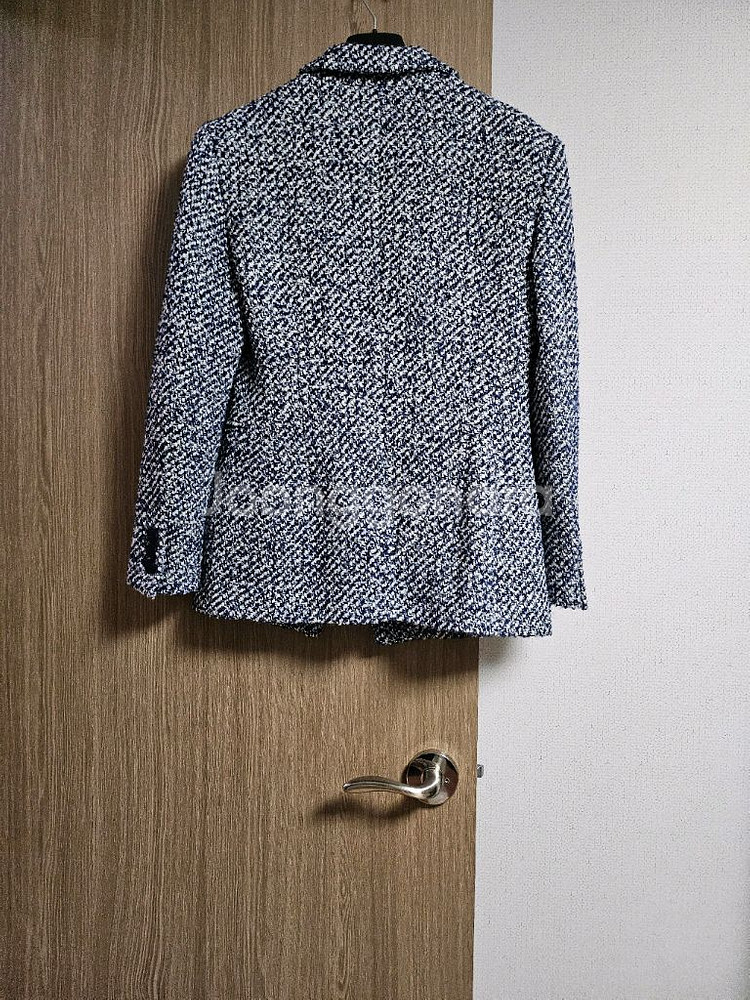 쇼핑몰 데일리룩 블루트위드자켓--8