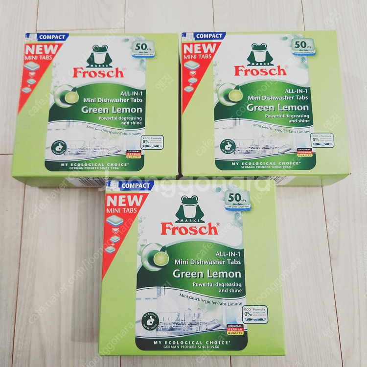 프로쉬 식기세척기 세제 그린레몬 미니 50개입x3--2