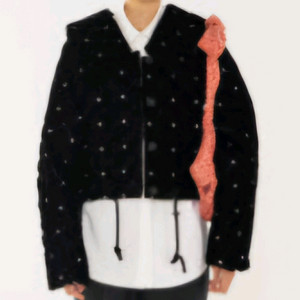 문리 벨벳퀼팅패딩자켓