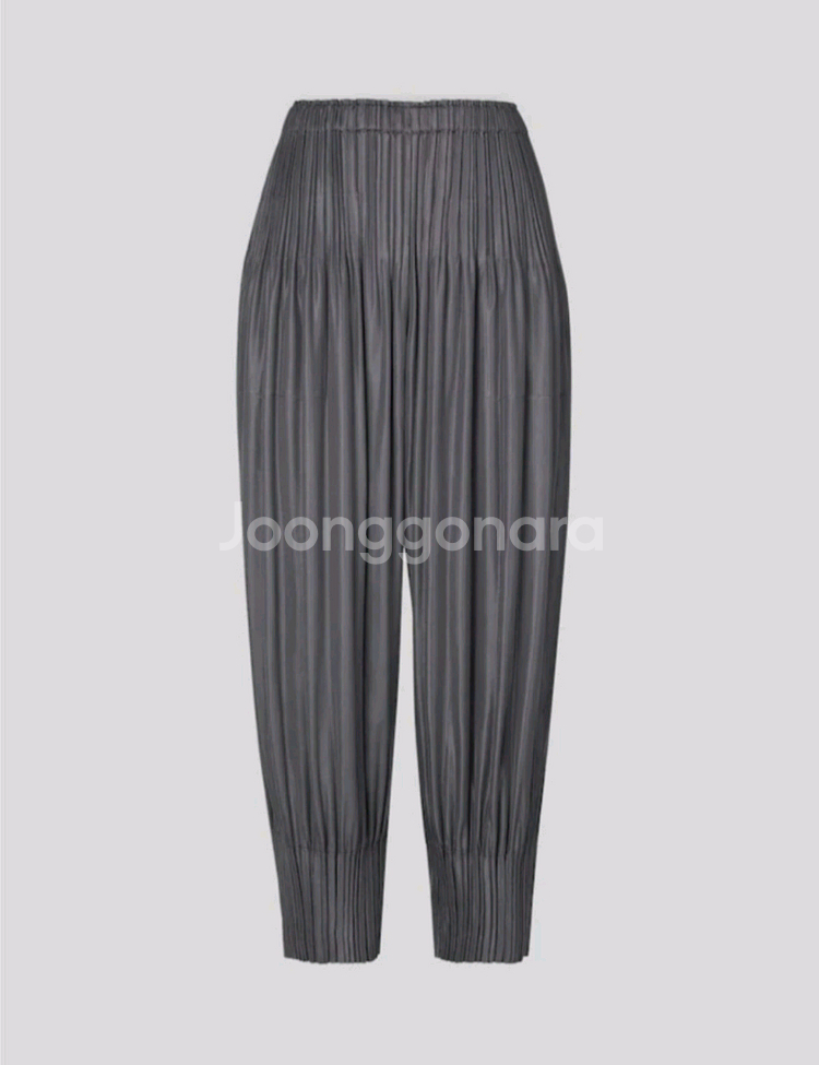 플리츠플리즈 베이직 플러피 팬츠 그레이--1