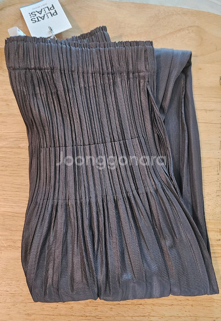 플리츠플리즈 베이직 플러피 팬츠 그레이--2