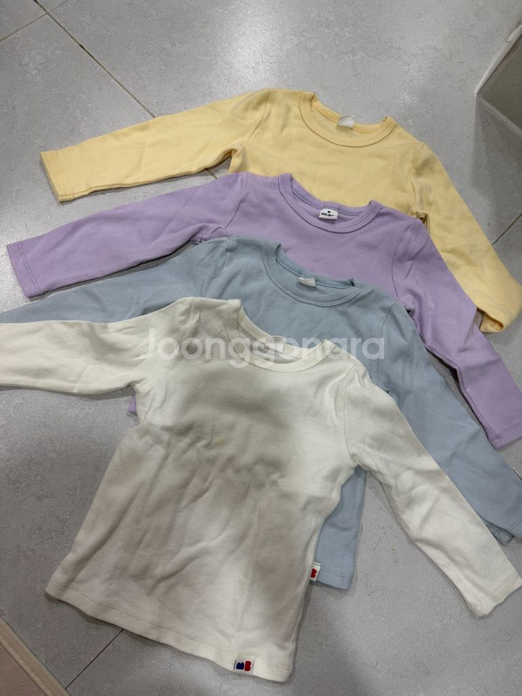 밀크베이비 아기 기본 긴팔 티셔츠 90 일괄--1