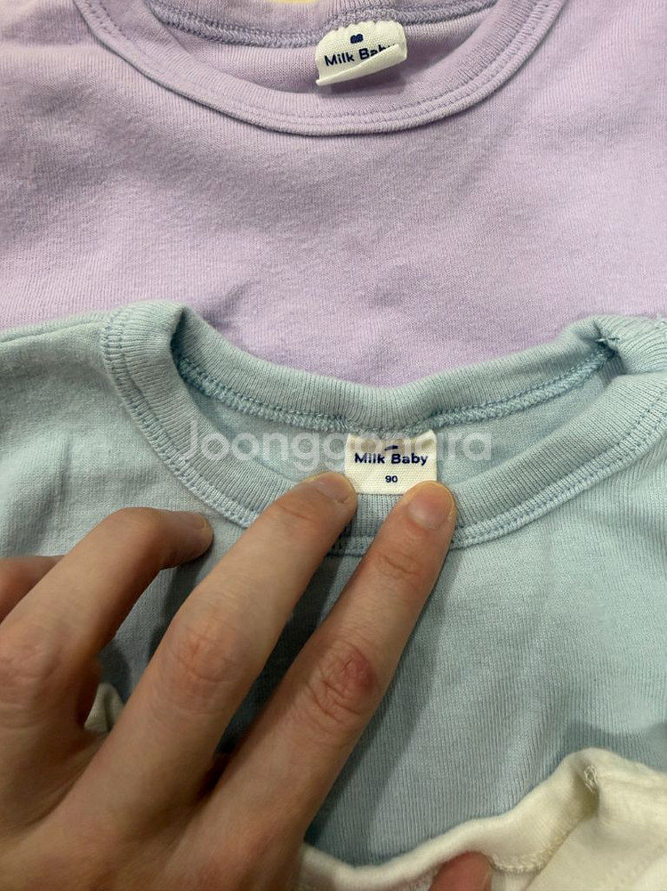 밀크베이비 아기 기본 긴팔 티셔츠 90 일괄--2