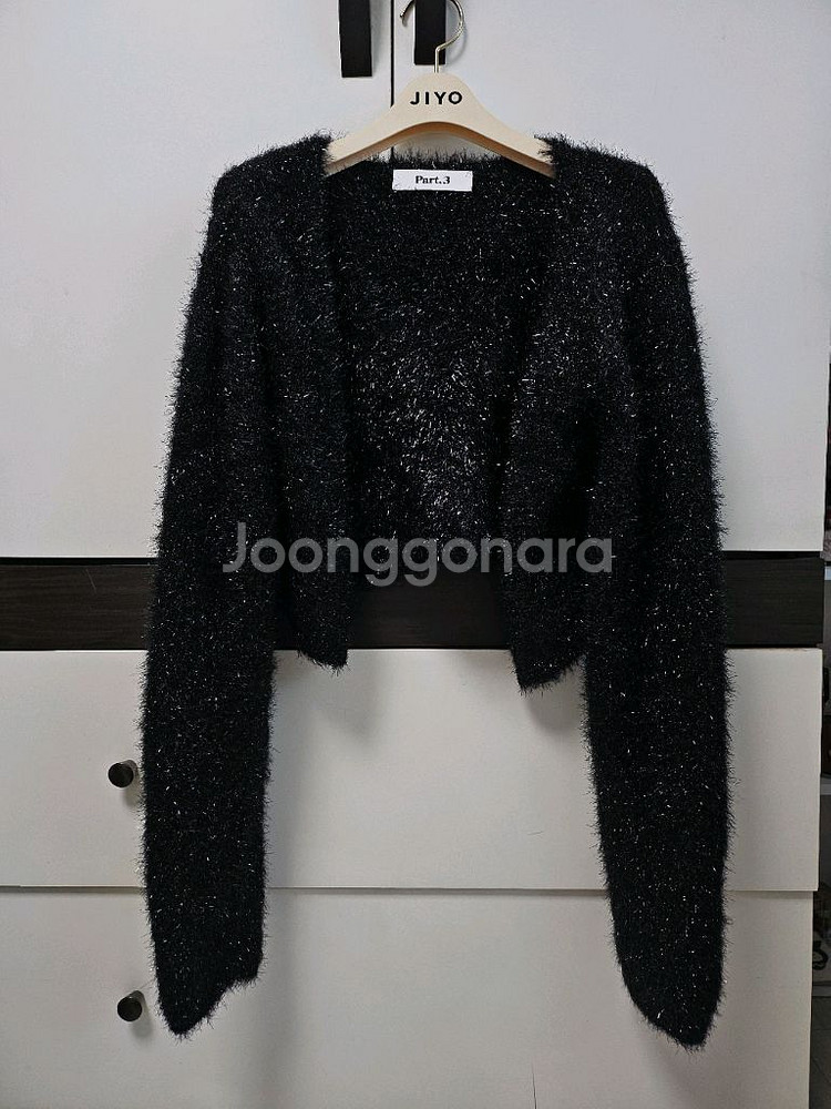 블랙 펄 부클 니트 가디건--0