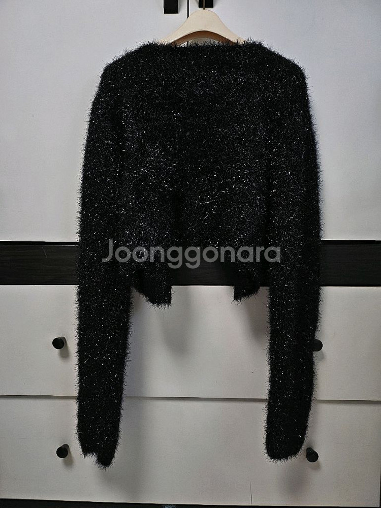 블랙 펄 부클 니트 가디건--1