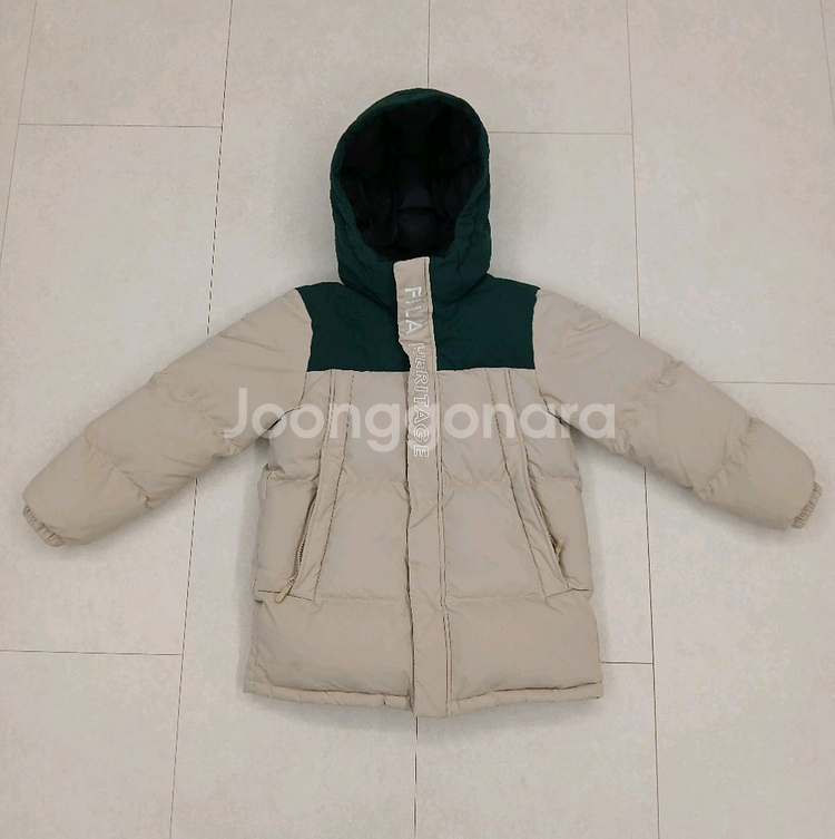 휠라키즈 헤리티지 덕다운 패딩 145--0