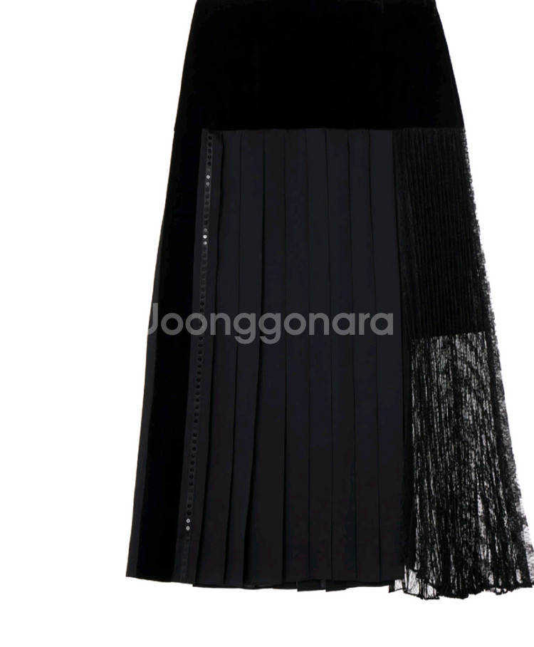 럭키슈에뜨 배색 스커트--1