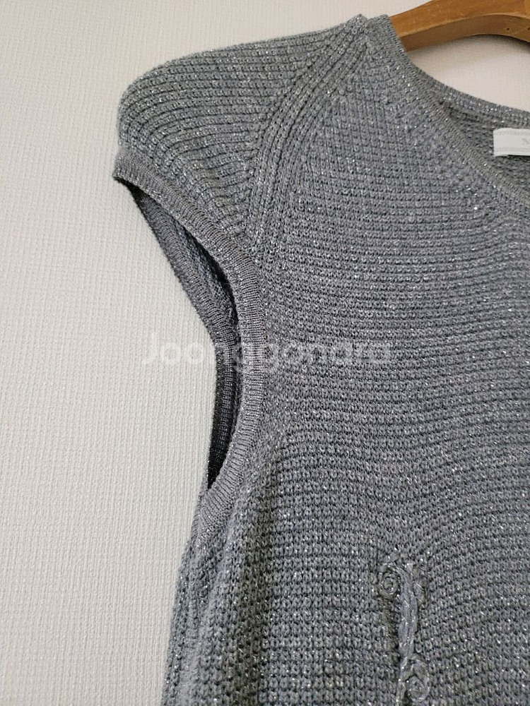 한섬마인 회색자수원피스--3