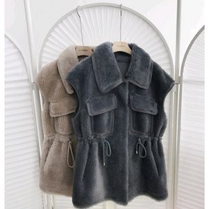 르꼬르망 리얼 양모 양털 베스트