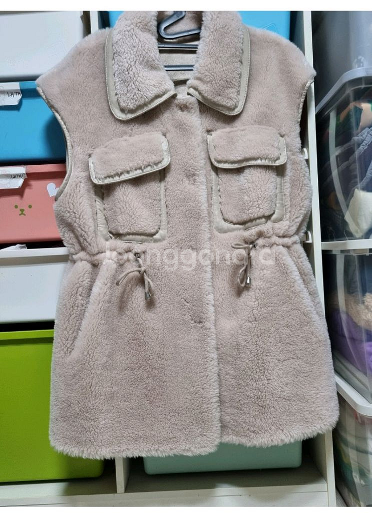 르꼬르망 리얼 양모 양털 베스트--4