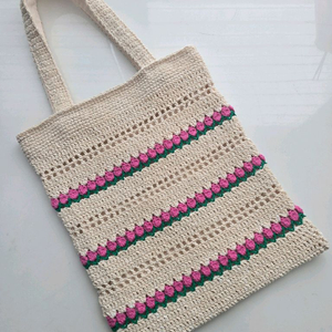 뜨개가방 에코백 튤립가방