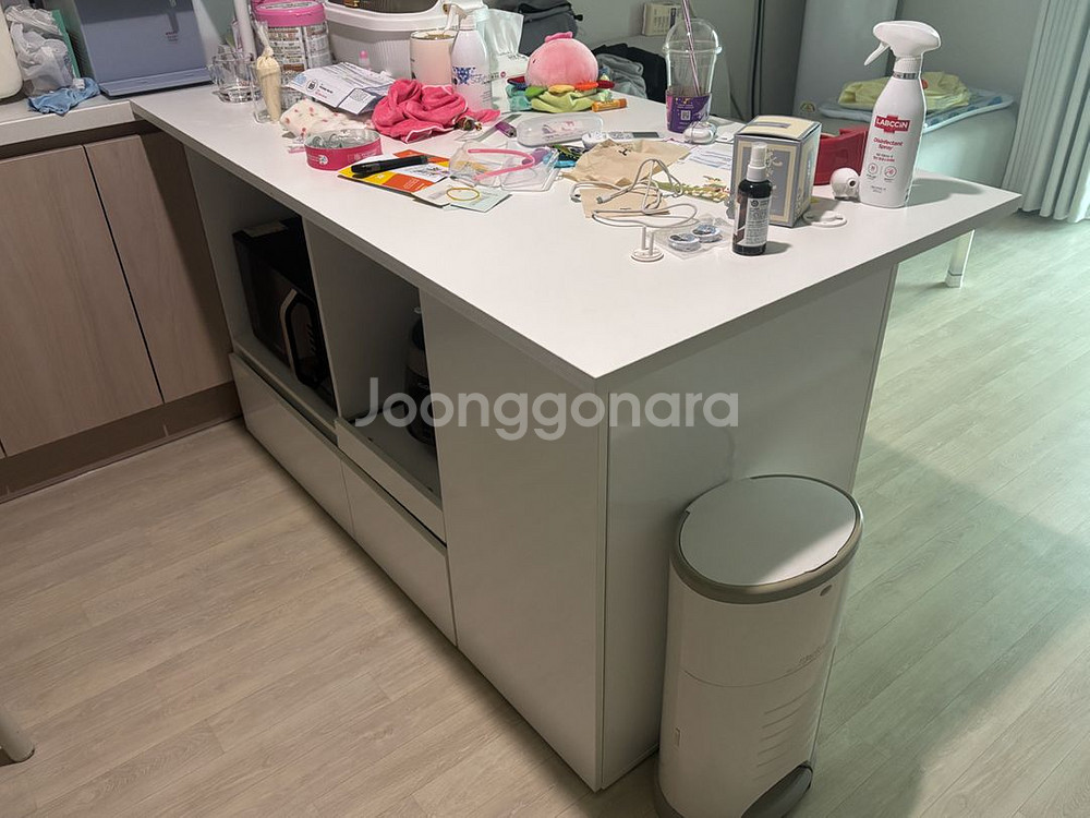 모노 아일랜드식탁 홈바 수납장 렌지대+밥통대--0