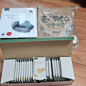 스노우라인 착화제30개+스노우라인 참숯+꾸버스 훈제박스