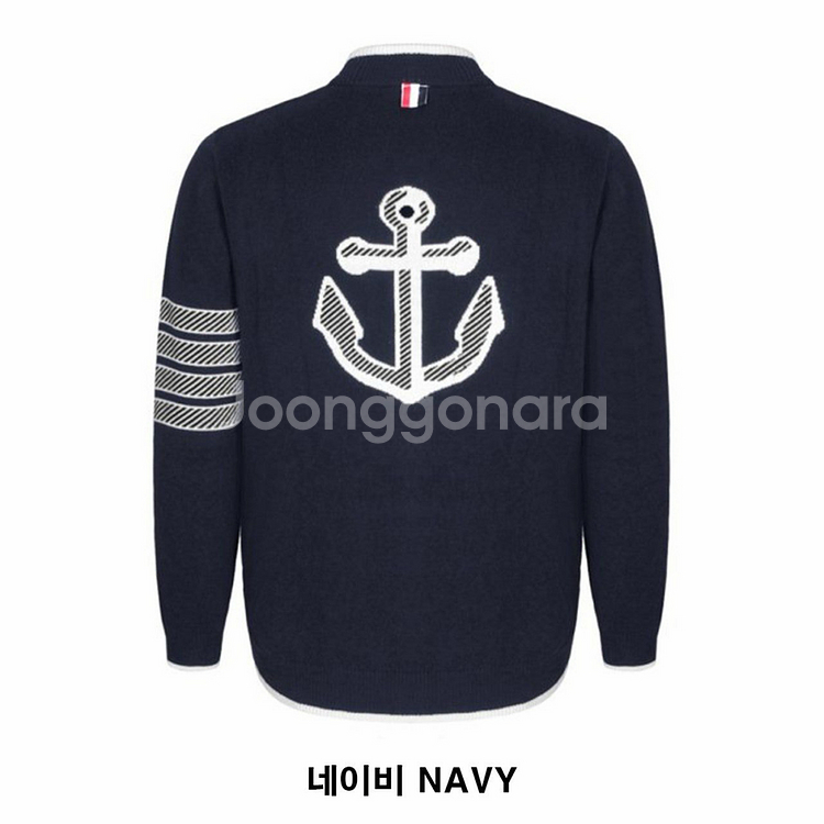 톰브라운 앵커 로고 니트 가디건--2