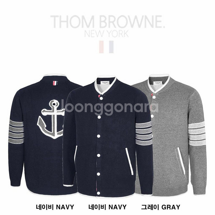 톰브라운 앵커 로고 니트 가디건--0