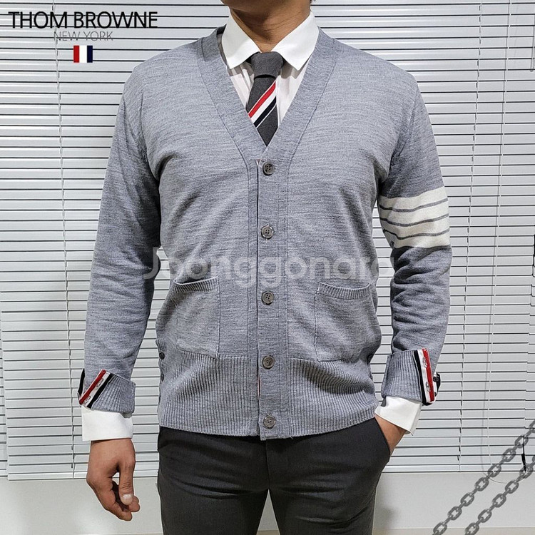 톰브라운 사선완장 베이직 가디건--1