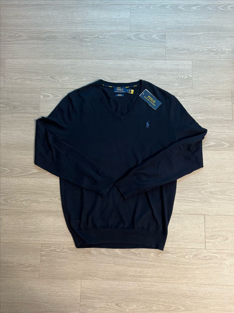 (새상품) 폴로 랄프로렌 피마코튼 브이넥 니트 스웨터 이미지