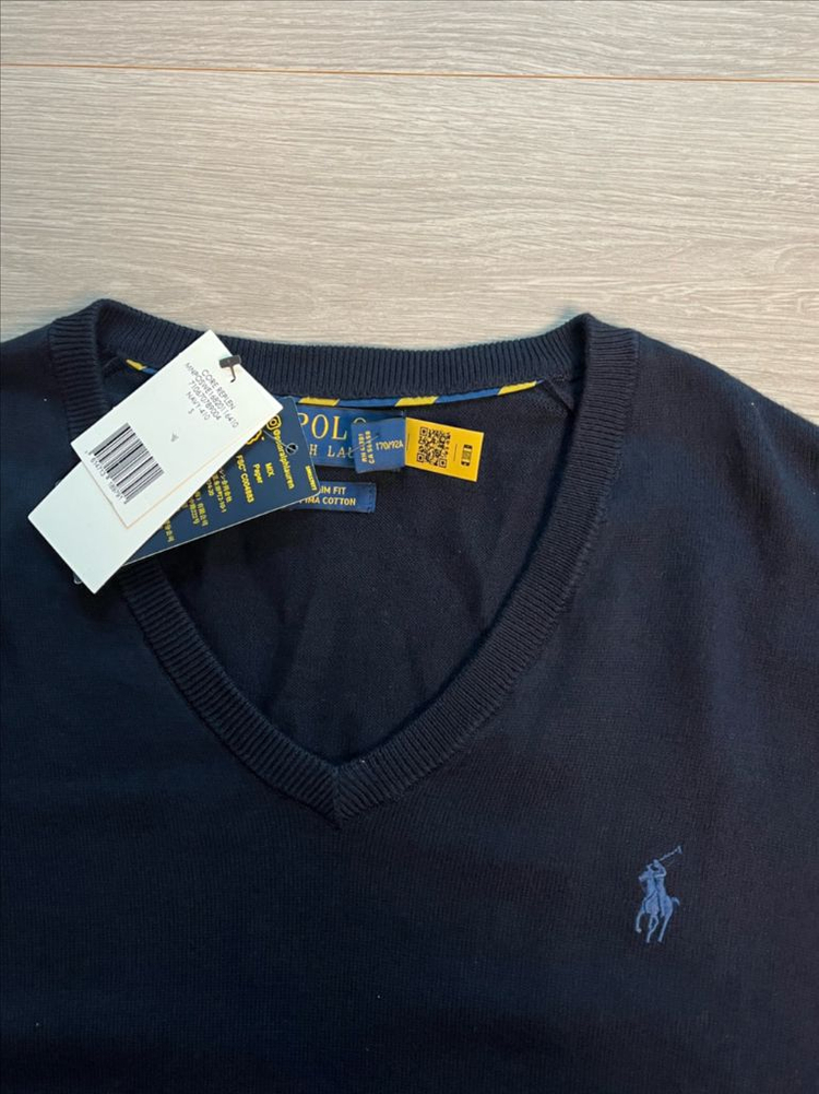 (새상품) 폴로 랄프로렌 피마코튼 브이넥 니트 스웨터 이미지