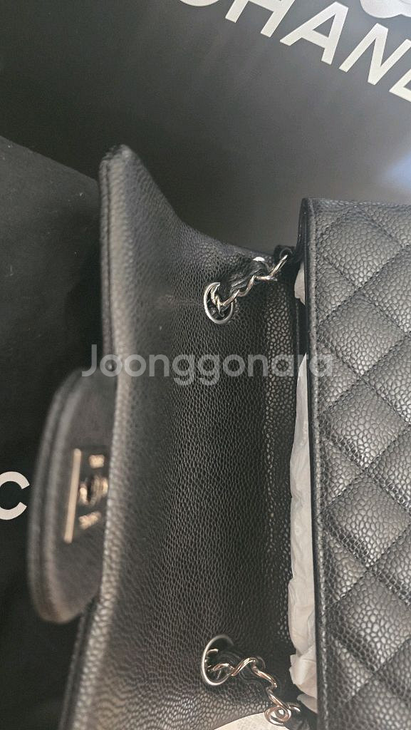 샤널 뉴미니 캐비어 블랙 은장. 25번대--6