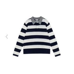 PVCS 카라 스트라이프 니트