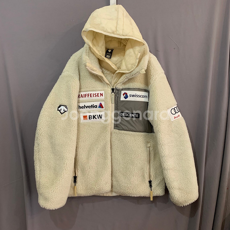 M 데상트 대장급 아우디 스위스 스키팀 슈퍼 플리스 후--1