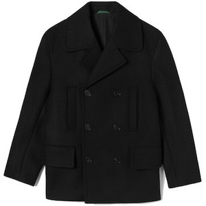 L 라코스테 오버핏 울 혼방 더블 버튼 피코트