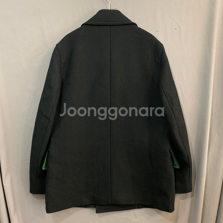 L 라코스테 오버핏 울 혼방 더블 버튼 피코트--2