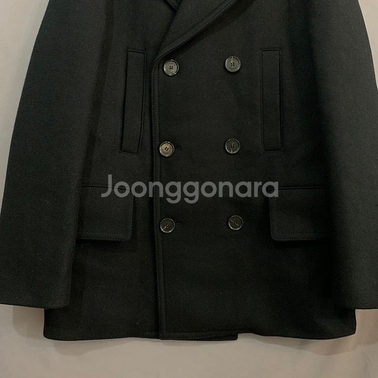 L 라코스테 오버핏 울 혼방 더블 버튼 피코트--4