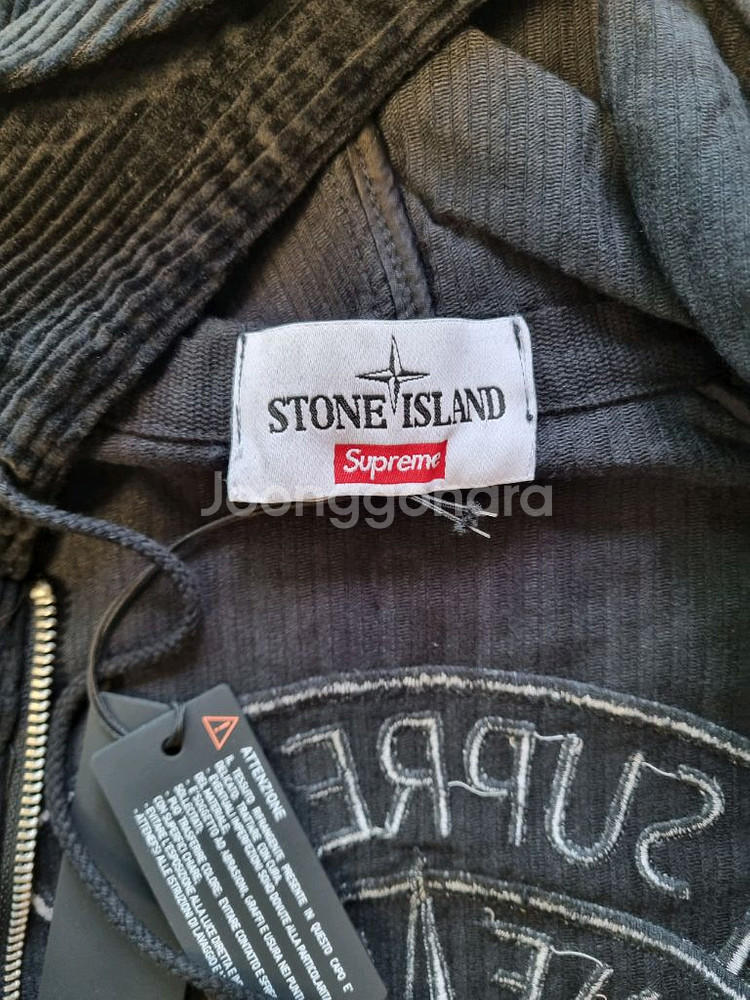 슈프림 x 스톤아일랜드 콜라보 코듀로이 자켓블랙--1