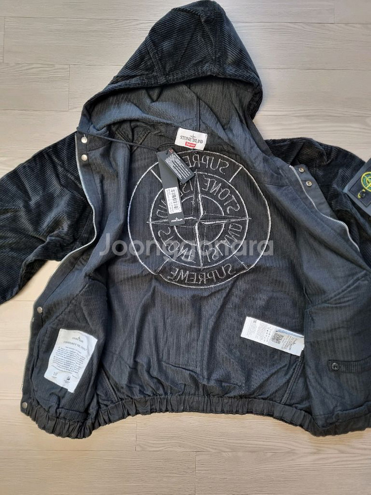 슈프림 x 스톤아일랜드 콜라보 코듀로이 자켓블랙--2