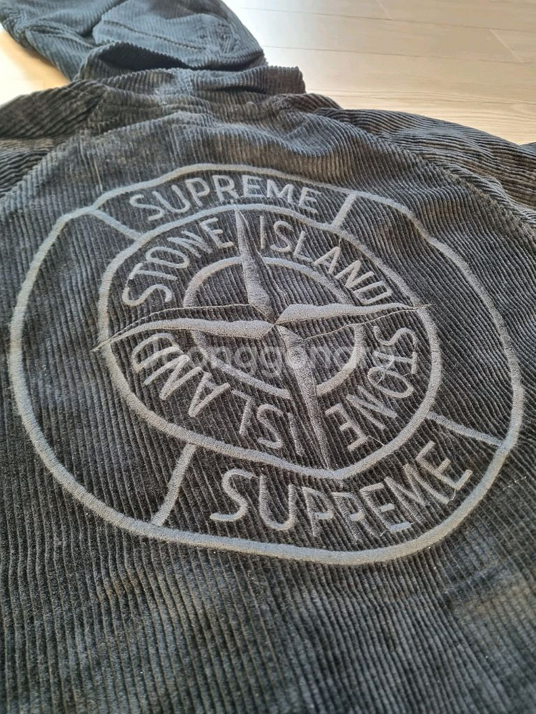 슈프림 x 스톤아일랜드 콜라보 코듀로이 자켓블랙--8