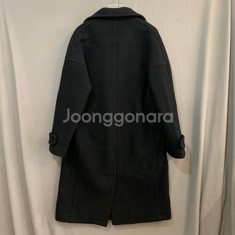 80 스튜디오 톰보이 체크 안감 히든 버튼 더블 코트--3