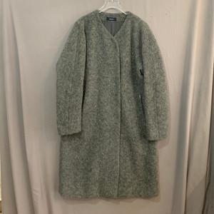 90 헤지스 알파카 혼방 노카라 히든 버튼 코트