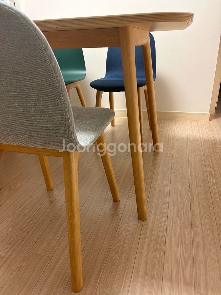 최고급 애쉬 원목 이태리 포세린 4인 식탁+의자--2