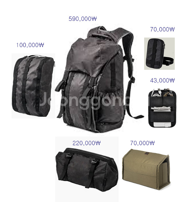 우탄크래프트 백팩 및 기타 카메라 파우치 일괄--0