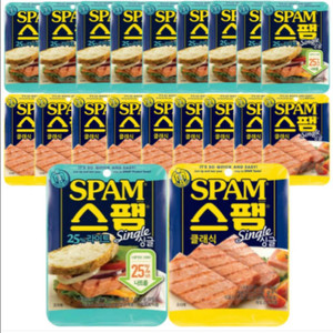 [무료배송]스팸싱글클래식 + 25%라이트 80g 20개