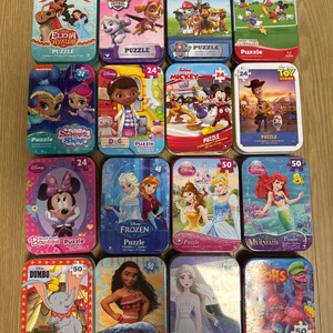 디즈니 퍼즐 16개 틴케이스 세트