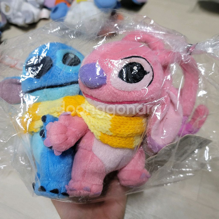 Lilo & Stitch 스티치 엔젤 커플 목도리 인형--1
