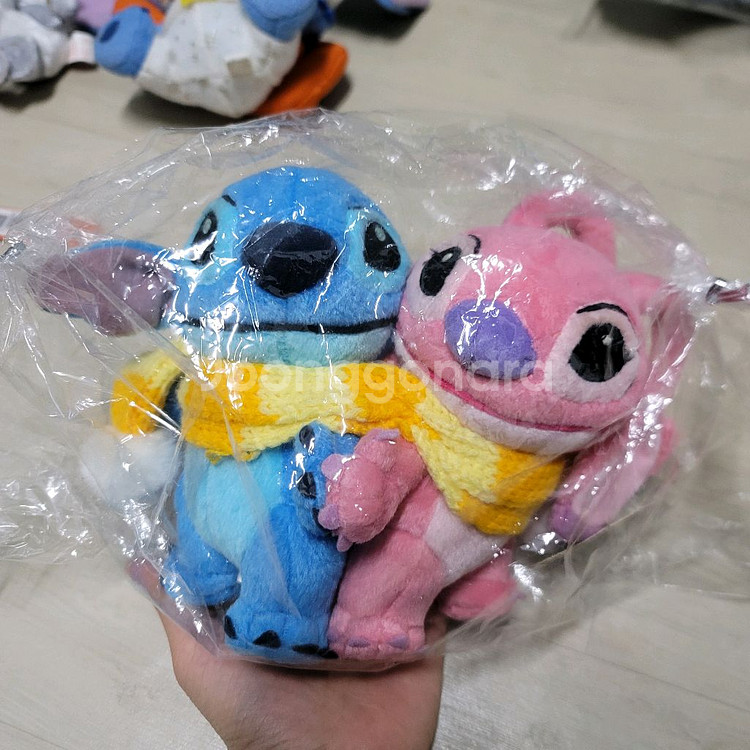Lilo & Stitch 스티치 엔젤 커플 목도리 인형--0