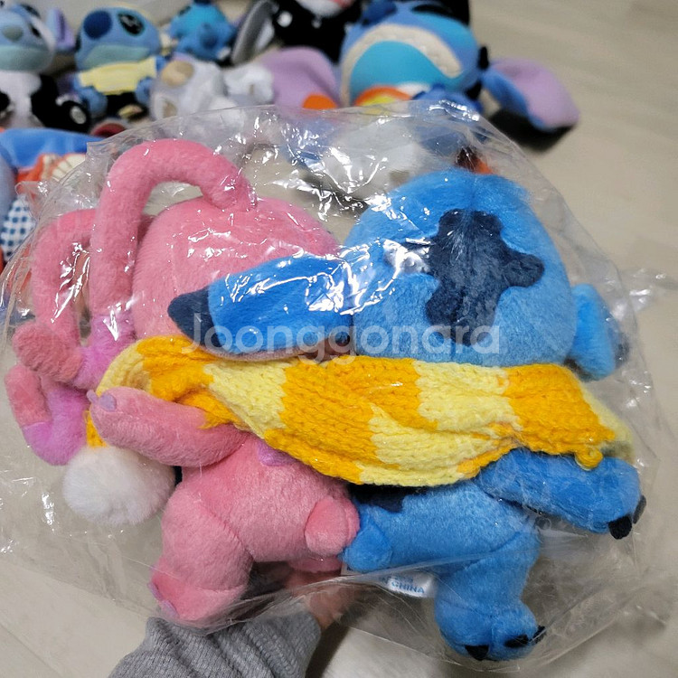 Lilo & Stitch 스티치 엔젤 커플 목도리 인형--4