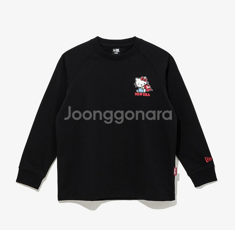 산리오 키티X뉴에라 블랙 티셔츠 55 정품--0