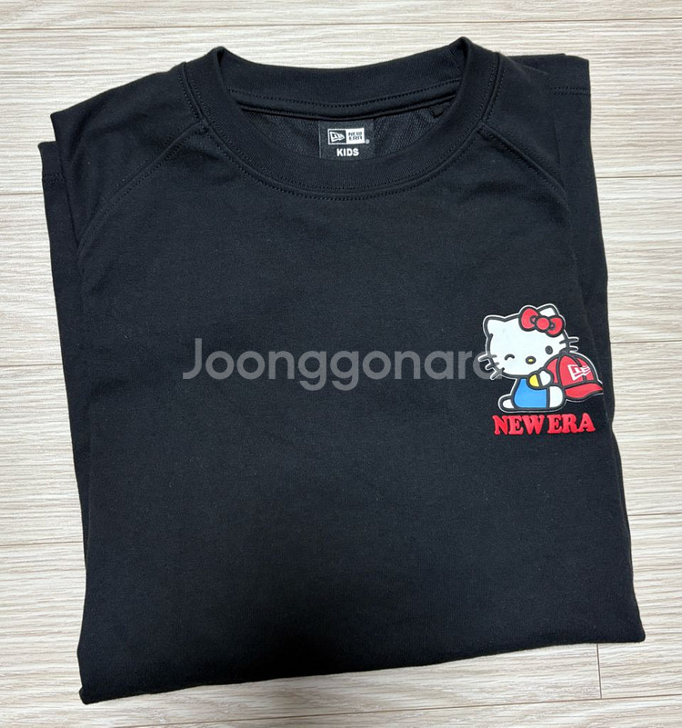 산리오 키티X뉴에라 블랙 티셔츠 55 정품--8
