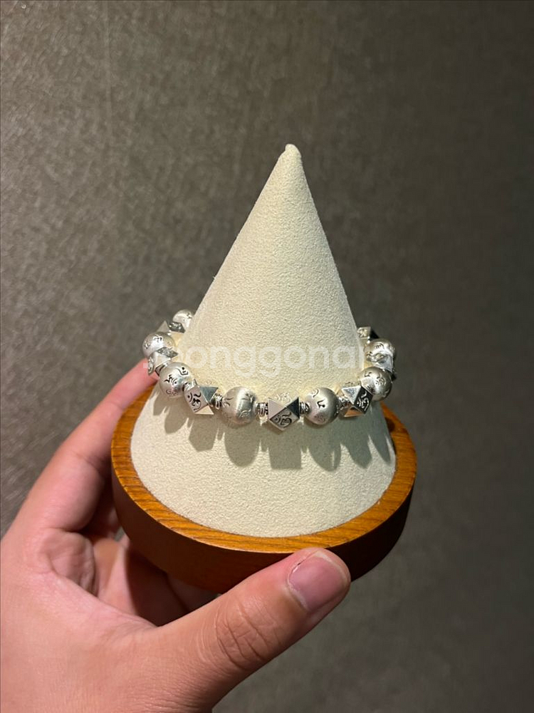 실버 925 염주 팔찌--0